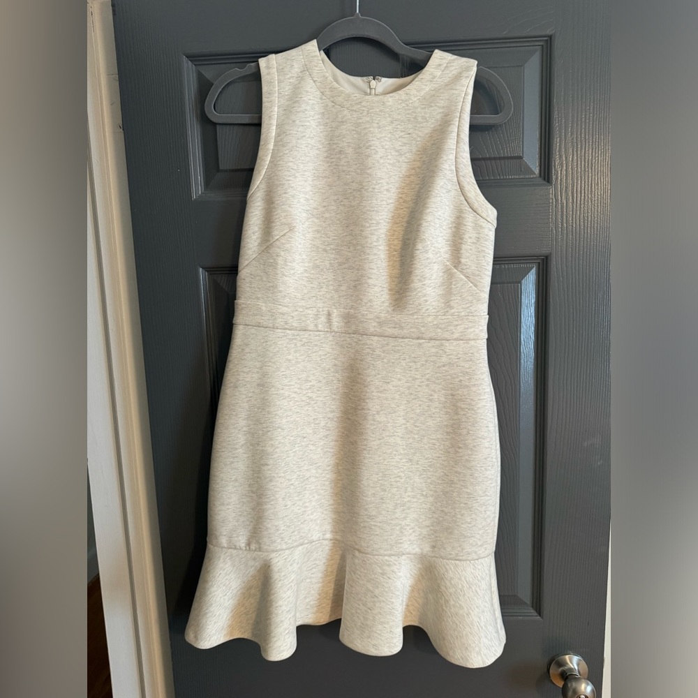 Loft scuba material sleeveless dress with ruffle skirt